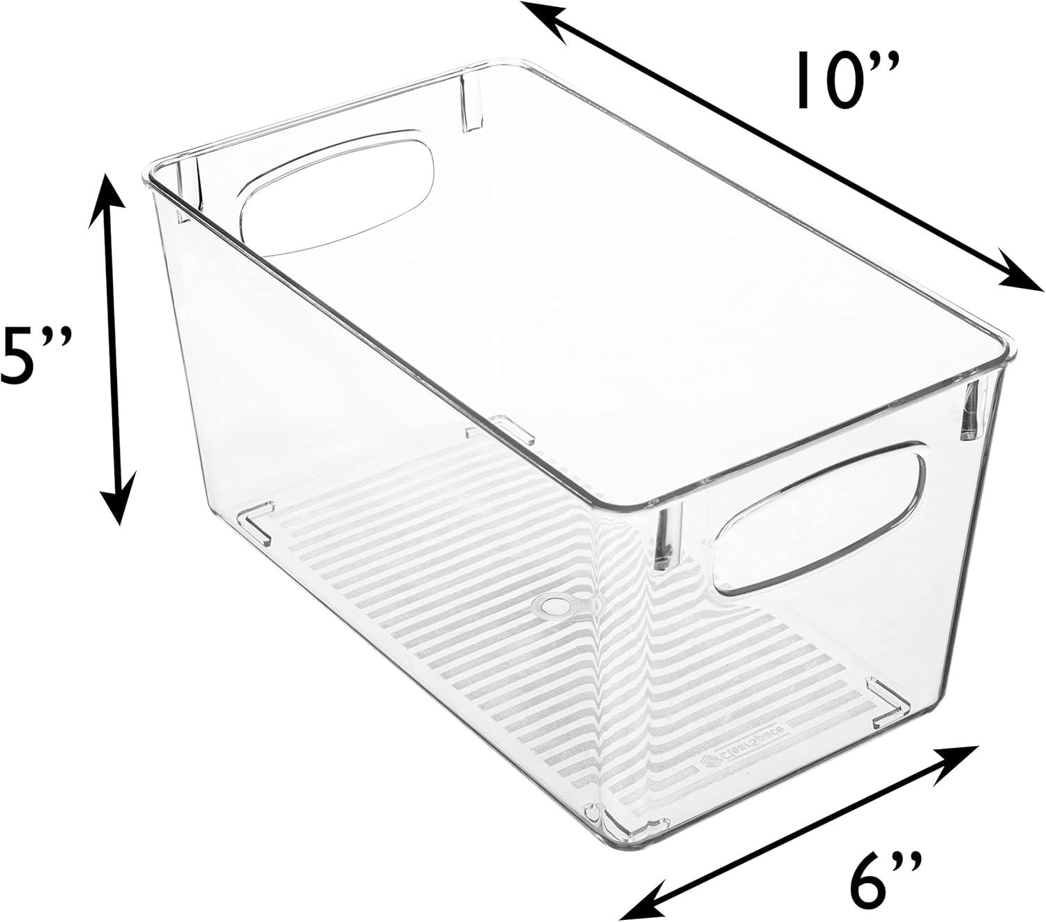 imageClearSpace Clear Plastic Storage Bins Perfect Kitchen Organization and Storage or Pantry Storage Fridge Organizer Pantry Organization and Clear Storage Bins Cabinet Organizers6 Pack