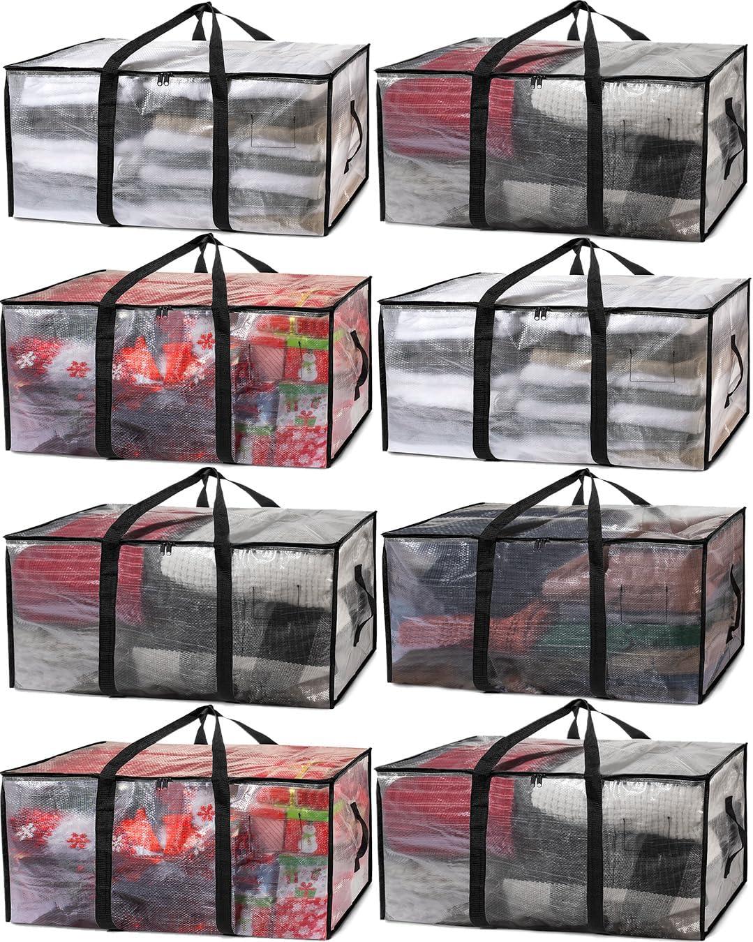 imageClearSpace Oversized Moving Bags or Storage Bag Large Moving Boxes with Backpack Straps Zippers amp Handles HeavyDuty Packing Bags for Moving College Dorm Christmas Decorations 2 PackClear
