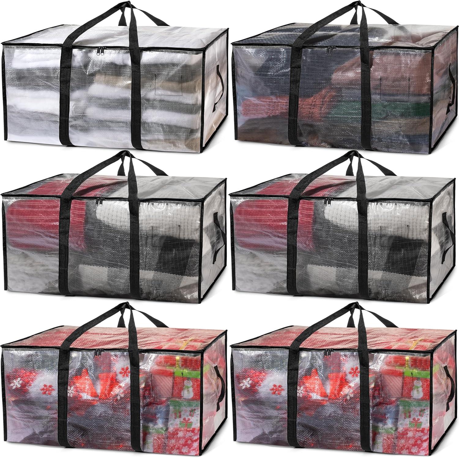 imageClearSpace Oversized Moving Bags or Storage Bag Large Moving Boxes with Backpack Straps Zippers amp Handles HeavyDuty Packing Bags for Moving College Dorm Christmas Decorations 2 PackClear