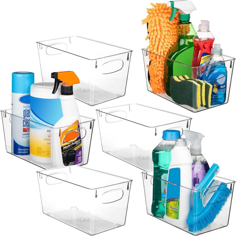 imageClearSpace Clear Plastic Storage Bins  Perfect Kitchen Organization and Storage or Pantry Storage  Fridge Organizer Pantry Organization and Clear Storage Bins Cabinet Organizers6 Pack