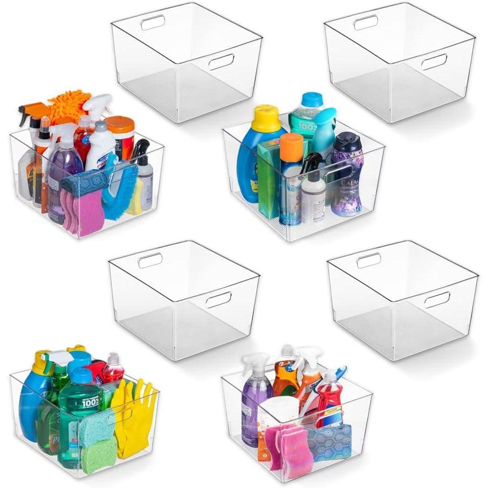 imageClearSpace Clear Plastic Storage Bins XL 8 Pack Perfect Kitchen or Pantry Organization Fridge Organizer and Storage Bins Cabinet Organizers8 Pack