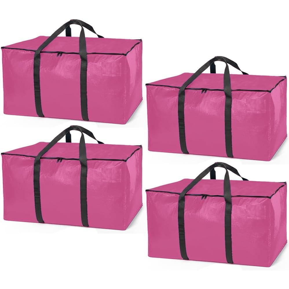 imageClearSpace Heavy Duty Moving Bags or Storage Bag  Large Moving Boxes with Backpack Straps Zippers amp Handles  Perfect for Moving College Dorm Traveling Camping Christmas Decorations 2 PackPink