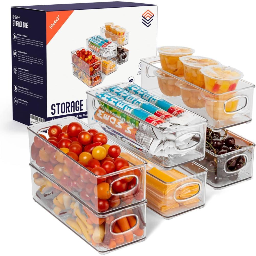 imageClearSpace Plastic Pantry Organization and Food Storage Bin  Great Kitchen Storage  Fridge Organizer Bins  4 Pack6 Pack