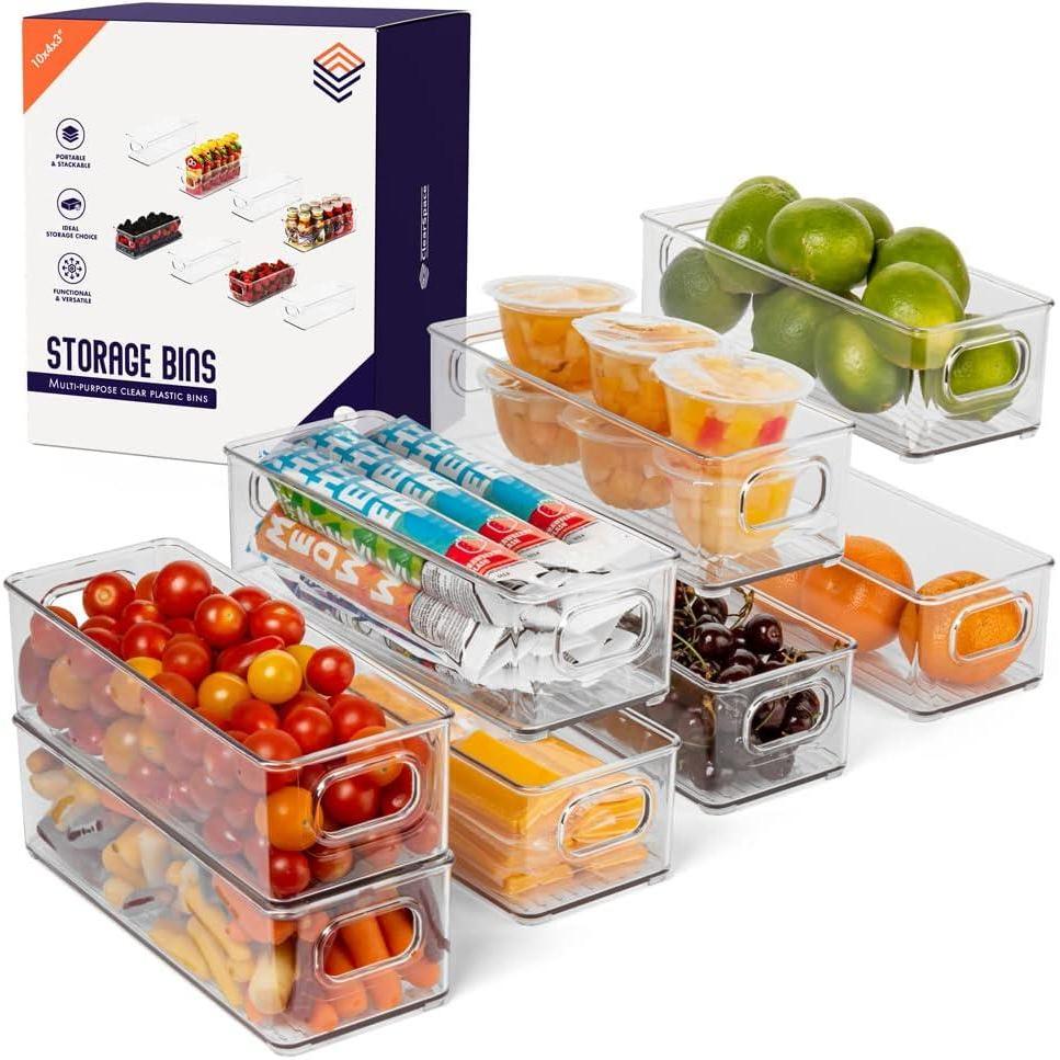 imageClearSpace Plastic Pantry Organization and Food Storage Bin  Great Kitchen Storage  Fridge Organizer Bins  4 Pack8 Pack