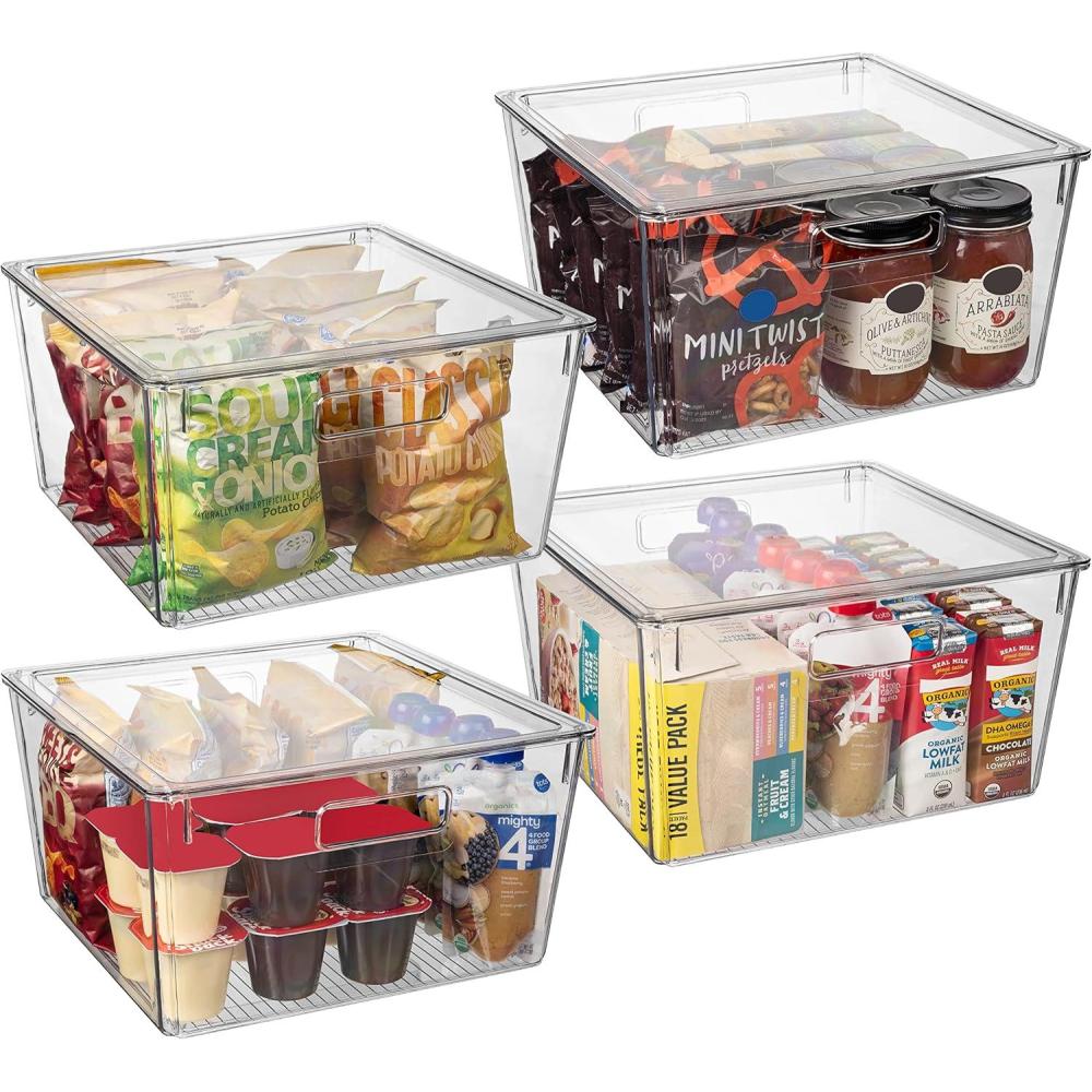 imageClearSpace Plastic Storage Bins with Lids XL Perfect Kitchen Organization or Pantry Storage FridgeCabinet Organizers4 Pack XL
