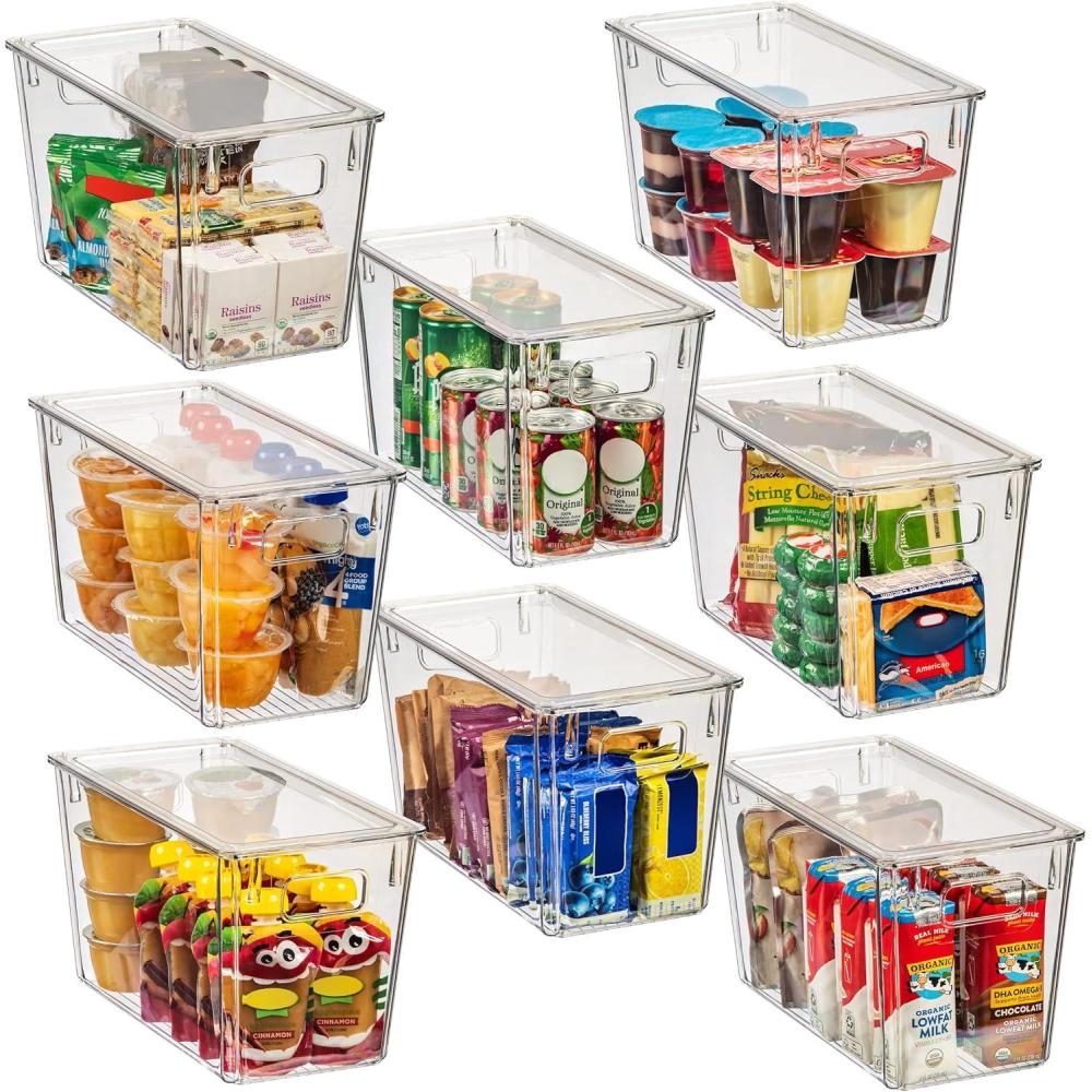 imageClearSpace Plastic Storage Bins with Lids XL  Perfect Kitchen Organization or Pantry Storage  FridgeCabinet Organizers8 Pack