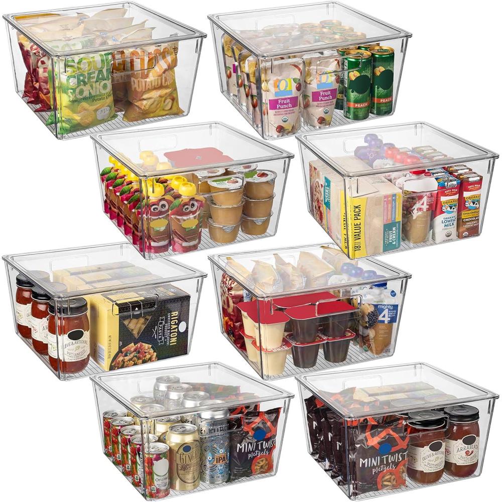 imageClearSpace Plastic Storage Bins with Lids XL Perfect Kitchen Organization or Pantry Storage FridgeCabinet Organizers8 Pack XL