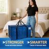 ClearSpace Heavy Duty Moving Bags or Storage Bag – Large Moving Boxes with Backpack Straps, Zippers & Handles – Perfect for Moving, College Dorm, Traveling, Camping, Christmas Decorations, 2 Pack(Blue)