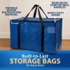 ClearSpace Heavy Duty Moving Bags or Storage Bag – Large Moving Boxes with Backpack Straps, Zippers & Handles – Perfect for Moving, College Dorm, Traveling, Camping, Christmas Decorations, 2 Pack(Blue)