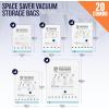 Vacuum Seal Bags for Clothing Travel, 20 Combo – Space Saver Vacuum Storage Bags, Blanket & Clothes Storage Bags Vacuum Sealed – Hand Pump Included, Bolsas Para Guardar Ropa Al Vacío