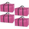 ClearSpace Heavy Duty Moving Bags or Storage Bag – Large Moving Boxes with Backpack Straps, Zippers & Handles – Perfect for Moving, College Dorm, Traveling, Camping, Christmas Decorations, 2 Pack(Pink)
