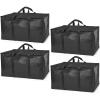 ClearSpace Heavy Duty Moving Bags or Storage Bag – Large Moving Boxes with Backpack Straps, Zippers & Handles – Perfect for Moving, College Dorm, Traveling, Camping, Christmas Decorations, 2 Pack(Black)