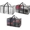 ClearSpace Heavy Duty Moving Bags or Storage Bags – Clear Storage Bins with Lids, Large Moving Boxes with Backpack Straps & Zippers,– Packing Box & Moving Supplies for College Dorm, 3 Pack(3 Pack)
