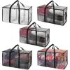 ClearSpace Heavy Duty Moving Bags or Storage Bags – Clear Storage Bins with Lids, Large Moving Boxes with Backpack Straps & Zippers,– Packing Box & Moving Supplies for College Dorm, 3 Pack(5 Pack)