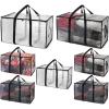ClearSpace Heavy Duty Moving Bags or Storage Bags – Clear Storage Bins with Lids, Large Moving Boxes with Backpack Straps & Zippers,– Packing Box & Moving Supplies for College Dorm, 3 Pack(7 Pack)