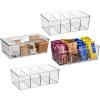 ClearSpace Pantry Organization and Storage Bins with Removable Dividers & Lids – Perfect Pantry Organizers or Kitchen Organization – Refrigerator Organizer Bins, Cabinet Organizers, 4 Pack(10″ x 6″ x 3″ – 4 Pack)