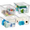 ClearSpace Plastic Storage Bins with Lids X-Large – Perfect Kitchen Organization, Desk Organizer or Pantry Storage – Desktop Organizer, Pantry Organization and Storage Bins, Cabinet Organizers(4 Pack)