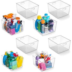 ClearSpace Clear Plastic Storage Bins – XL 8 Pack Perfect Kitchen or Pantry Organization Fridge Organizer and Storage Bins, Cabinet Organizers(8 Pack)