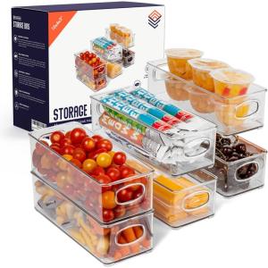 ClearSpace Plastic Pantry Organization and Food Storage Bin – Great Kitchen Storage – Fridge Organizer Bins – 4 Pack(6 Pack)
