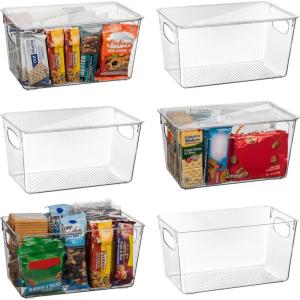 ClearSpace Plastic Pantry Organization and Storage Bins with Lids – Perfect Kitchen Organization or Kitchen Storage – Fridge Organizer, Refrigerator Organizer Bins, Cabinet Organizers(6 Pack)