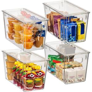 ClearSpace Plastic Storage Bins with Lids XL – Perfect Kitchen Organization or Pantry Storage – Fridge/Cabinet Organizers(4 Pack)