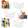ClearSpace Clear Plastic Storage Bins – Pantry Organizers & Storage Containers, Cabinet Organizer – Home Organization Must Haves for Kitchen, Laundry Room, Office, Closet, Garage & Freezer(6 Pack)