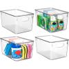 ClearSpace Plastic Storage Bins With lids, 8 Pack – Perfect Pantry Organization and Storage – Fridge Organizer, Pantry Storage Containers and Storage Bins, Cabinet Organizers(4 Pack)