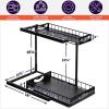 ClearSpace Under Sink Organizer, Pull Out Cabinet Organizer, 2 Pack – 2 Tier Slide Out Organizers and Storage Shelf – Metal Sliding Drawer for Kitchen Bathroom Pantry Cabinet Organization Rack, Black(Black)