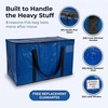 ClearSpace Heavy Duty Moving Bags or Storage Bins with Lids, Clear, 12 Pack(Blue)