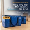 ClearSpace Heavy Duty Moving Bags or Storage Bins with Lids, Clear, 12 Pack(Blue)