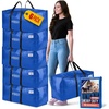 ClearSpace Heavy Duty Moving Bags or Storage Bins with Lids, Clear, 12 Pack(Blue)