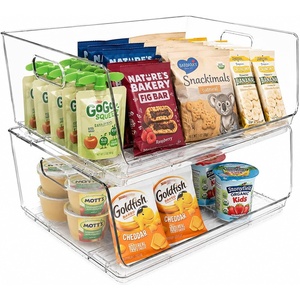 ClearSpace Stackable Storage Bins, Front Pantry Organizer, Small, 4 Pack(Large)
