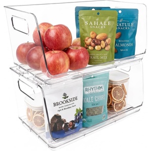 ClearSpace Stackable Storage Bins, Front Pantry Organizer, Small, 4 Pack(Small)