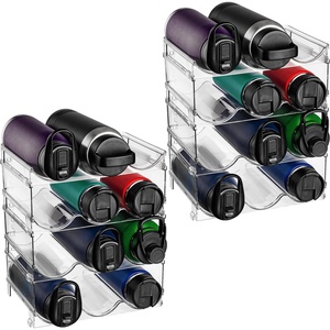 ClearSpace Water Bottle Organizer for Cabinet – Stackable Water Bottle Holder for Cabinet or Wine Rack for Home Organization Storage – Drink Organizer for Fridge, Kitchen Organization, 6 Pack(8 Pack)