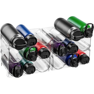 ClearSpace Water Bottle Organizer for Cabinet – Stackable Water Bottle Holder for Cabinet or Wine Rack for Home Organization Storage – Drink Organizer for Fridge, Kitchen Organization, 6 Pack(6 Pack)